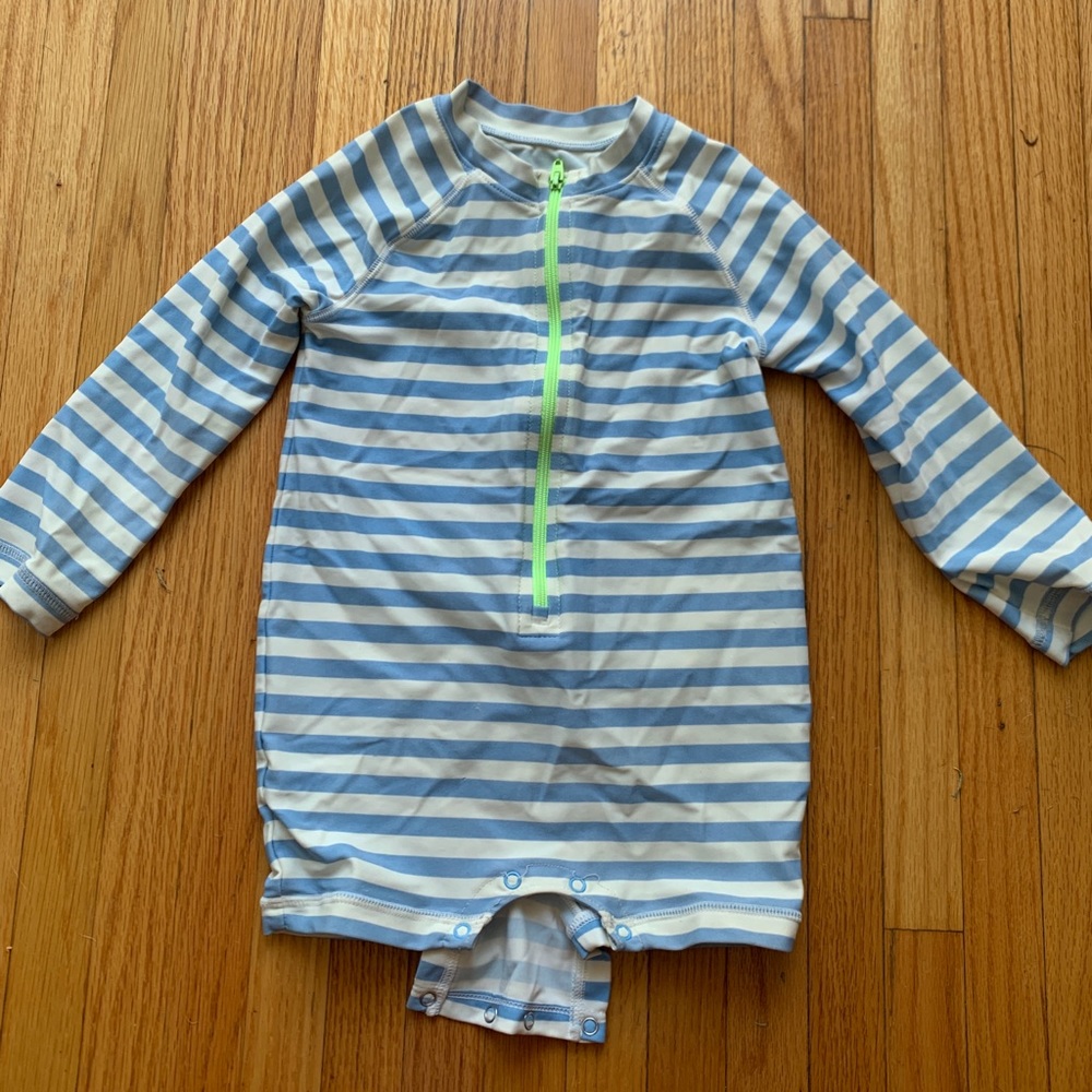 Primary striped rash guard one piece 18-24 months